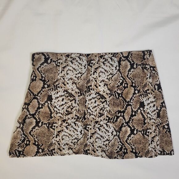 Snake Print Faux Wrap Mini Skirt - Picture 3 of 7